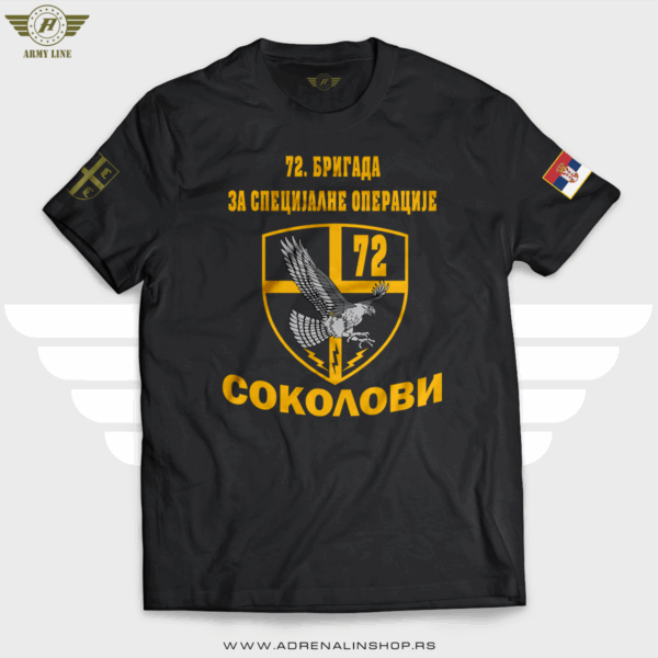 Majica 72. SOKOLOVI grb - crna M (Akcija)