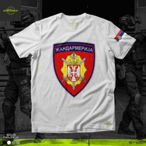 Majica ŽANDARMERIJA - bela XL (Akcija)